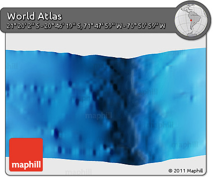 Physical 3D Map of the Area around 21° 3' 11" S, 71° 19' 29" W