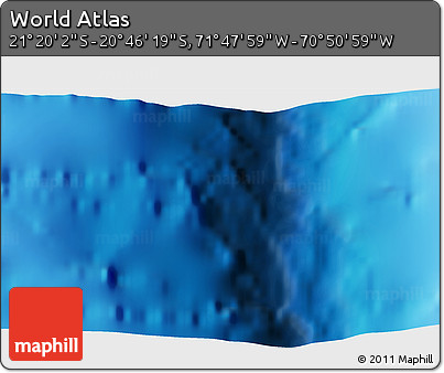 Physical 3D Map of the Area around 21° 3' 11" S, 71° 19' 29" W
