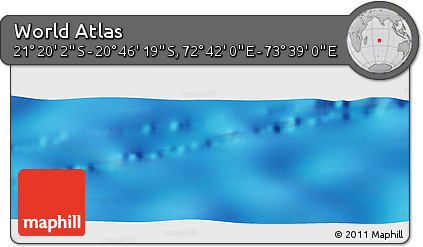 Physical Panoramic Map of the Area around 21° 3' 11" S, 73° 10' 30" E