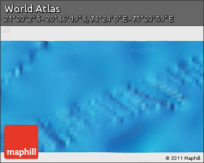 Physical 3D Map of the Area around 21° 3' 11" S, 74° 52' 30" E