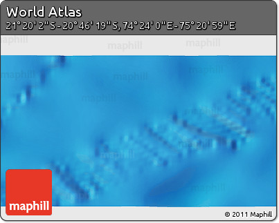 Physical 3D Map of the Area around 21° 3' 11" S, 74° 52' 30" E