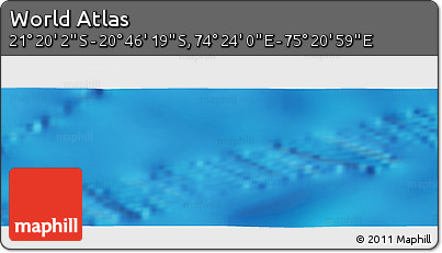 Physical Panoramic Map of the Area around 21° 3' 11" S, 74° 52' 30" E