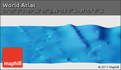 Physical Panoramic Map of the Area around 21° 3' 11" S, 76° 25' 30" W