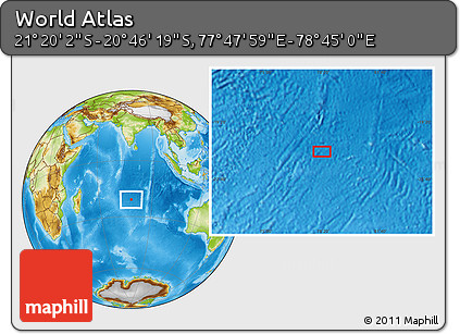 Physical Location Map of the Area around 21° 3' 11" S, 78° 16' 30" E