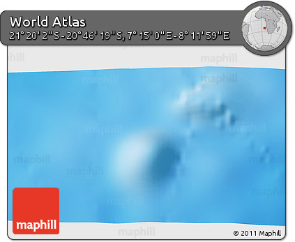 Physical 3D Map of the Area around 21° 3' 11" S, 7° 43' 29" E