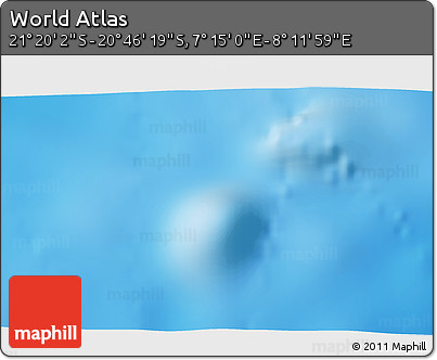 Physical 3D Map of the Area around 21° 3' 11" S, 7° 43' 29" E