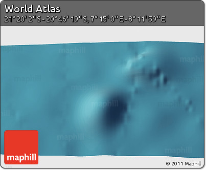 Satellite 3D Map of the Area around 21° 3' 11" S, 7° 43' 29" E