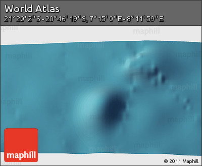 Satellite 3D Map of the Area around 21° 3' 11" S, 7° 43' 29" E