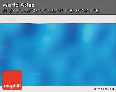 Physical 3D Map of the Area around 21° 3' 11" S, 83° 22' 30" E