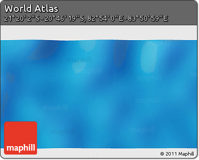 Physical 3D Map of the Area around 21° 3' 11" S, 83° 22' 30" E