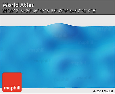 Physical 3D Map of the Area around 21° 3' 11" S, 84° 13' 29" E