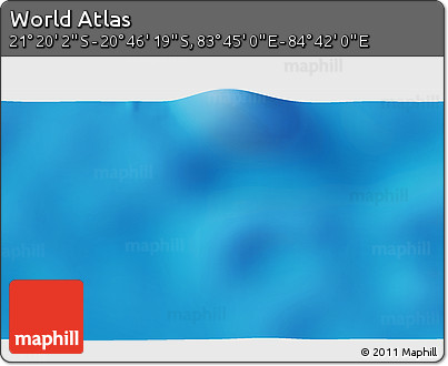 Physical 3D Map of the Area around 21° 3' 11" S, 84° 13' 29" E