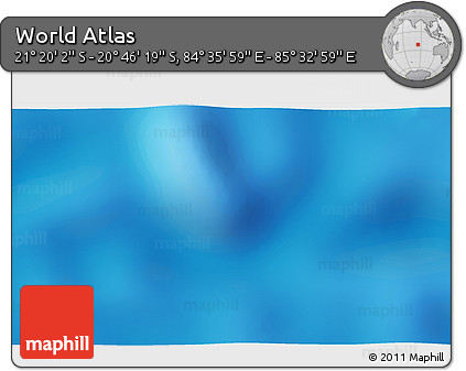 Physical 3D Map of the Area around 21° 3' 11" S, 85° 4' 29" E