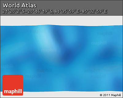 Physical 3D Map of the Area around 21° 3' 11" S, 85° 4' 29" E