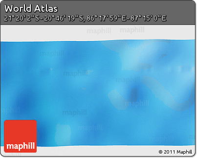 Physical 3D Map of the Area around 21° 3' 11" S, 86° 46' 30" E