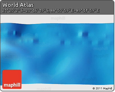 Physical 3D Map of the Area around 21° 3' 11" S, 89° 19' 29" E