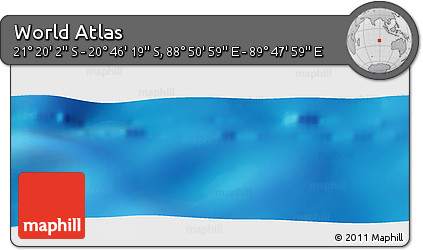 Physical Panoramic Map of the Area around 21° 3' 11" S, 89° 19' 29" E