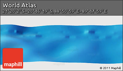 Physical Panoramic Map of the Area around 21° 3' 11" S, 89° 19' 29" E