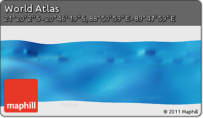 Physical Panoramic Map of the Area around 21° 3' 11" S, 89° 19' 29" E