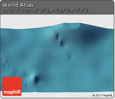 Satellite 3D Map of the Area around 21° 3' 11" S, 8° 34' 29" E