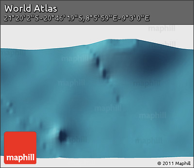 Satellite 3D Map of the Area around 21° 3' 11" S, 8° 34' 29" E