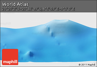 Physical Panoramic Map of the Area around 21° 3' 11" S, 8° 34' 29" E