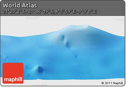 Physical Panoramic Map of the Area around 21° 3' 11" S, 8° 34' 29" E