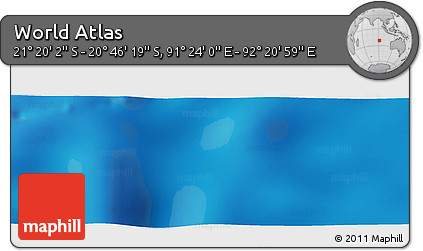Physical Panoramic Map of the Area around 21° 3' 11" S, 91° 52' 30" E