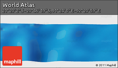 Physical Panoramic Map of the Area around 21° 3' 11" S, 91° 52' 30" E