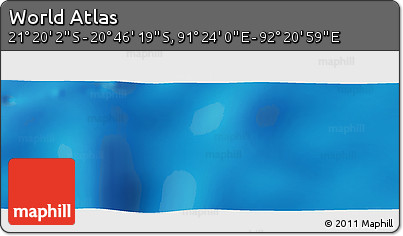 Physical Panoramic Map of the Area around 21° 3' 11" S, 91° 52' 30" E