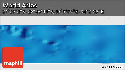 Physical Panoramic Map of the Area around 21° 3' 11" S, 93° 34' 29" E