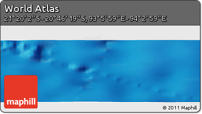 Physical Panoramic Map of the Area around 21° 3' 11" S, 93° 34' 29" E
