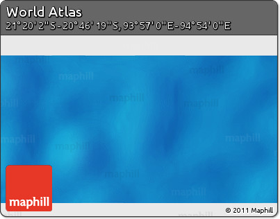 Shaded Relief 3D Map of the Area around 21° 3' 11" S, 94° 25' 30" E