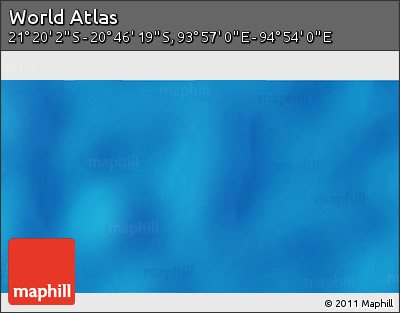 Shaded Relief 3D Map of the Area around 21° 3' 11" S, 94° 25' 30" E