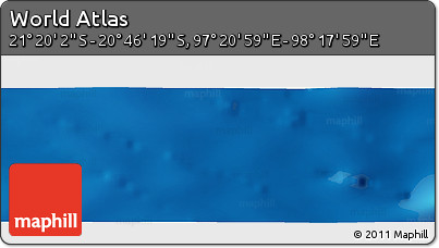 Physical Panoramic Map of the Area around 21° 3' 11" S, 97° 49' 29" E