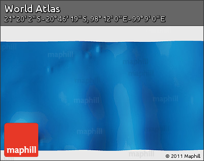 Physical 3D Map of the Area around 21° 3' 11" S, 98° 40' 30" E