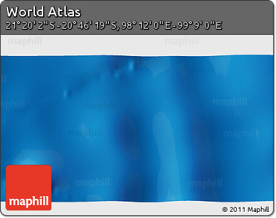 Physical 3D Map of the Area around 21° 3' 11" S, 98° 40' 30" E