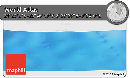 Physical Panoramic Map of the Area around 21° 3' 11" S, 9° 25' 30" E