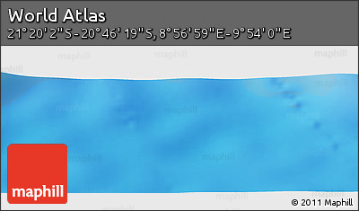 Physical Panoramic Map of the Area around 21° 3' 11" S, 9° 25' 30" E