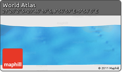 Physical Panoramic Map of the Area around 21° 3' 11" S, 9° 25' 30" E
