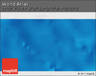 Physical 3D Map of the Area around 21° 33' 19" S, 0° 55' 29" E