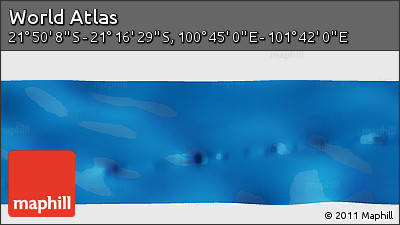 Physical Panoramic Map of the Area around 21° 33' 19" S, 101° 13' 29" E