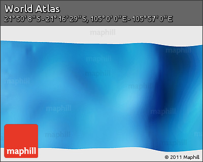 Physical 3D Map of the Area around 21° 33' 19" S, 105° 28' 29" E