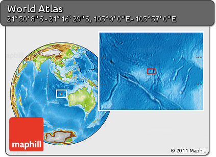 Physical Location Map of the Area around 21° 33' 19" S, 105° 28' 29" E