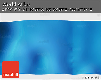 Physical 3D Map of the Area around 21° 33' 19" S, 106° 19' 29" E