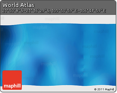 Physical 3D Map of the Area around 21° 33' 19" S, 106° 19' 29" E