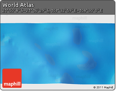 Physical 3D Map of the Area around 21° 33' 19" S, 108° 1' 30" E
