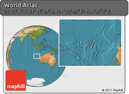 Satellite Location Map of the Area around 21° 33' 19" S, 108° 1' 30" E