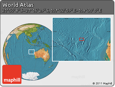 Satellite Location Map of the Area around 21° 33' 19" S, 108° 1' 30" E