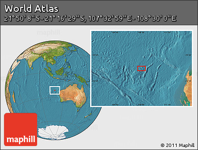 Satellite Location Map of the Area around 21° 33' 19" S, 108° 1' 30" E